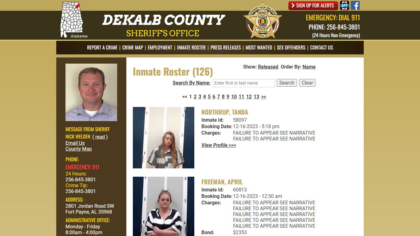 Inmate Roster - Current Inmates Booking Date Descending - DeKalb County ...